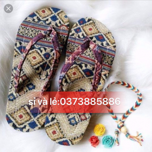 Dép chiếu dép thổ cẩm dép trong nhà.